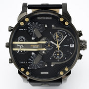  Shop Authentic Diesel Mr Daddy 2.0 Black Dial Black Leather Strap Watch For Men - DZ7348 - Luxxuri