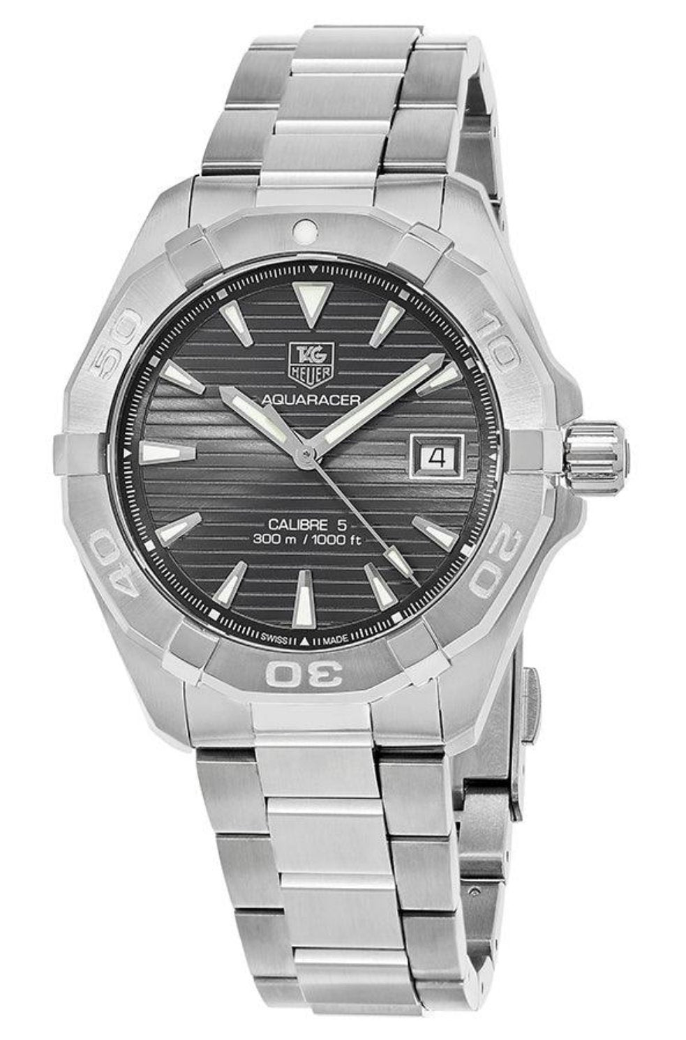  Shop Authentic Tag Heuer Aquaracer Automatic Anthracite Grey Dial Silver Steel Strap Watch for Men - WAY2113.BA0928 - Luxxuri