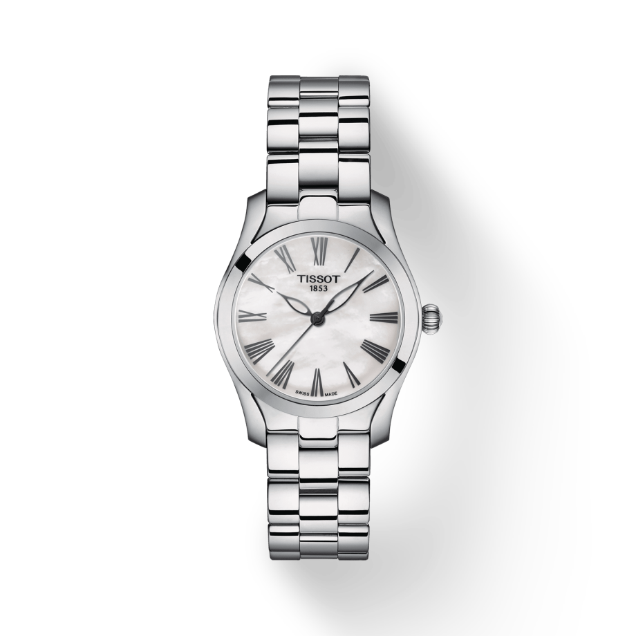  Shop Authentic Tissot T Wave T Lady Mother of Pearl Dial Silver Steel Strap Watch For Women - T112.210.11.113.00 - Luxxuri