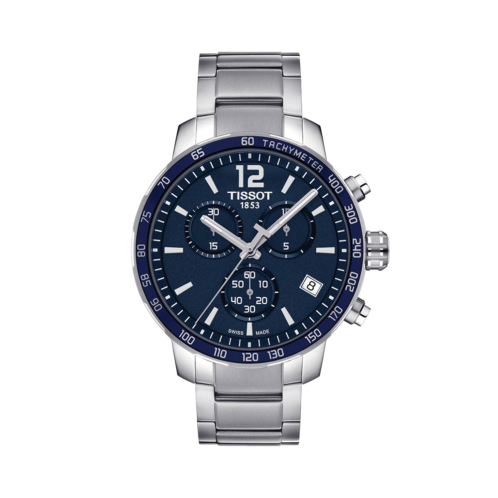  Shop Authentic Tissot Quickster Chronograph Blue Dial Watch For Men - T095.417.11.047.00 - Luxxuri