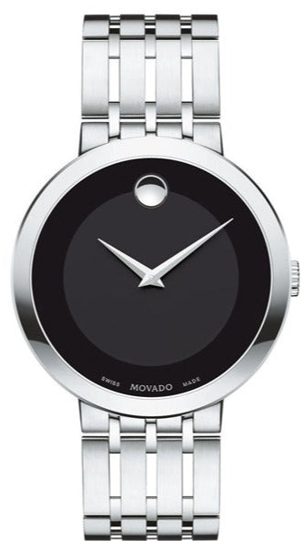  Shop Authentic Movado Esperanza 39mm Black Dial Silver Steel Strap Watch For Men - 0607057 - Luxxuri