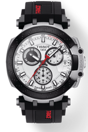 Shop Authentic Tissot T Race Chronograph White Dial Black Silicone Strap Watch For Men - T115.417.27.011.00 - Luxxuri