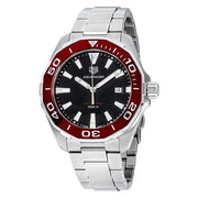  Shop Authentic Tag Heuer Aquaracer Black Dial Silver Steel Strap Watch for Men - WAY101B.BA0746 - Luxxuri
