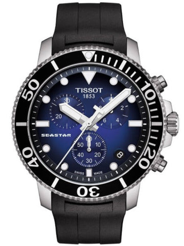  Shop Authentic Tissot Seastar 1000 Chronograph Blue Dial Black Rubber Strap Watch For Men - T120.417.17.041.00 - Luxxuri