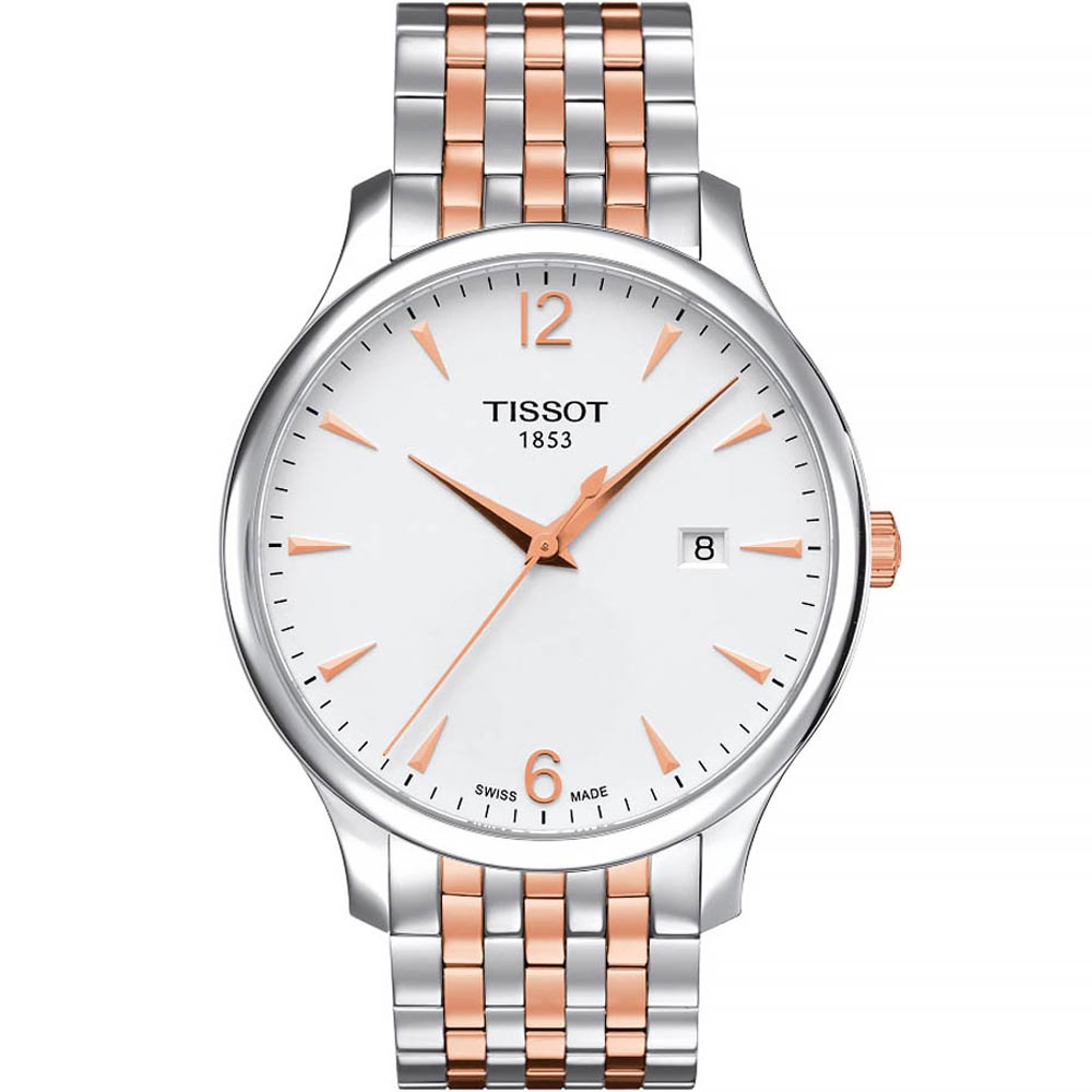  Shop Authentic Tissot T Classic Tradition White Dial Two Tone Mesh Bracelet Watch For Men - T063.610.22.037.01 - Luxxuri