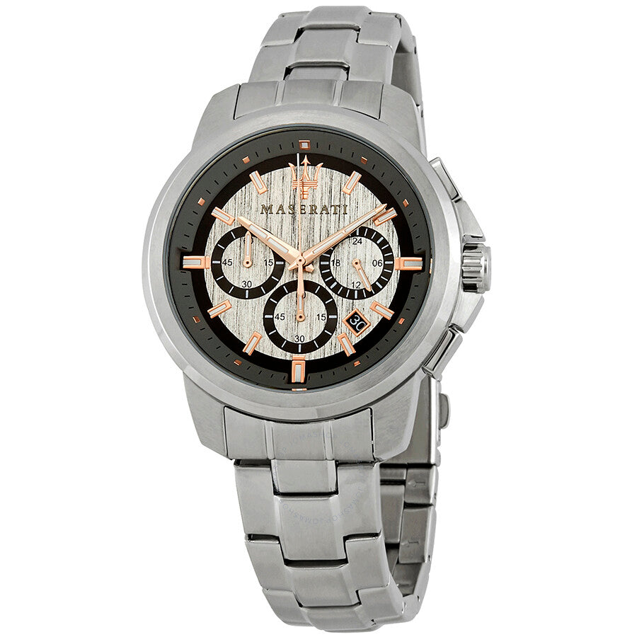  Shop Authentic Maserati Successo Chronograph Silver Dial Silver Steel Strap Watch For Men - R8873621004 - Luxxuri