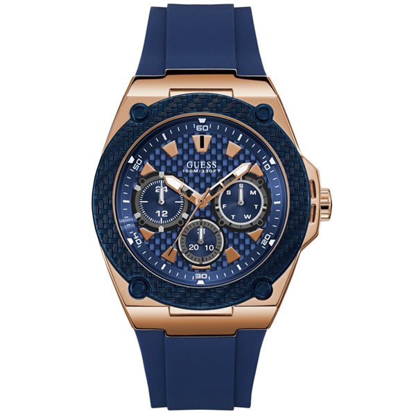  Shop Authentic Guess Legacy Blue Dial Blue Silicone Strap Watch For Men - W1049G2 - Luxxuri