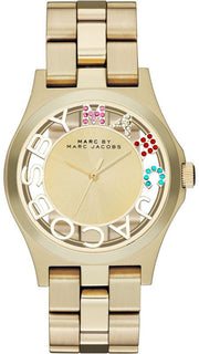  Shop Authentic Marc Jacobs Henry Skeleton Gold Dial Gold Steel Strap Watch for Women - MBM3263 - Luxxuri