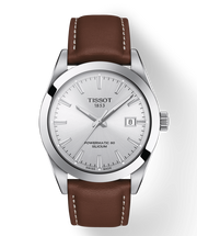  Shop Authentic Tissot Gentleman Powermatic 80 Silicium Silver Dial Brown Leather Strap Watch For Men - T127.407.16.031.00 - Luxxuri
