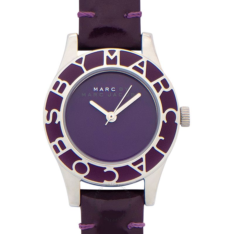  Shop Authentic Marc Jacobs Blade Purple Dial Purple Leather Strap Watch for Women - MBM1158 - Luxxuri