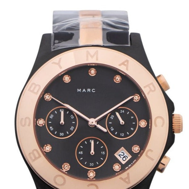  Shop Authentic Marc Jacobs Blade Chronograph Grey Dial Two Tone Steel Strap Watch for Women - MBM8583 - Luxxuri