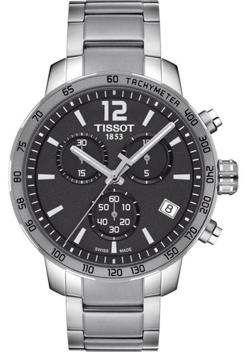  Shop Authentic Tissot Quickster Chronograph Black Dial Silver Steel Strap Watch For Men - T095.417.11.067.00 - Luxxuri