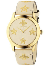  Shop Authentic Gucci G Timeless White Dial White Leather Strap Watch For Women - YA1264096 - Luxxuri
