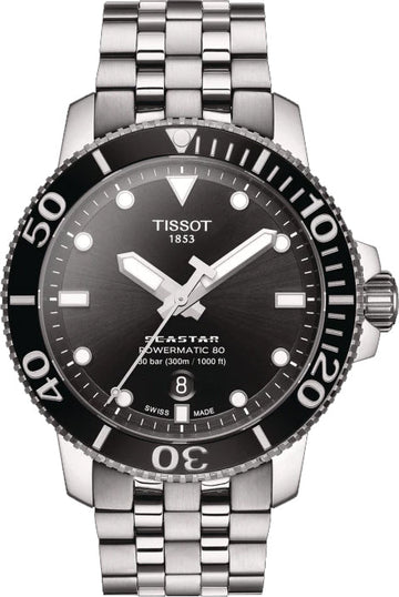  Shop Authentic Tissot Seastar 1000 Powermatic 80 Black Dial Silver Steel Strap Watch For Men - T120.407.11.051.00 - Luxxuri
