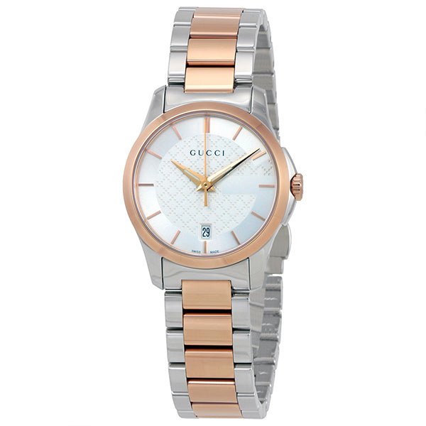  Shop Authentic Gucci G Timeless Silver Dial Two Tone Steel Strap Watch For Women - YA126564 - Luxxuri