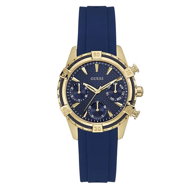  Shop Authentic Guess Catalina Blue Gold Tone Blue Silicone Strap Watch For Women - W0562L2 - Luxxuri