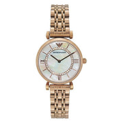  Shop Authentic Emporio Armani Gianni T Bar Mother of Pearl Rose Gold Stainless Steel Strap Watch For Women - AR1909 - Luxxuri