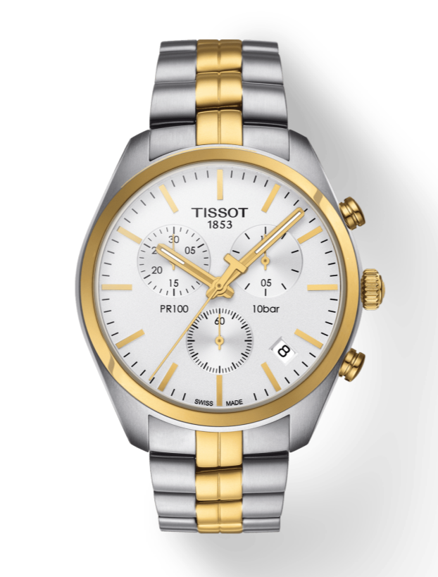  Shop Authentic Tissot T Sport PR 100 Chronograph White Dial Two Tone Steel Strap Watch For Men - T101.417.22.031.00 - Luxxuri