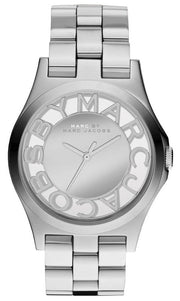  Shop Authentic Marc Jacobs Henry Transparent Silver Dial Silver Steel Strap Watch for Women - MBM3205 - Luxxuri