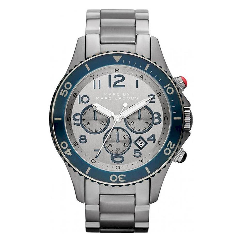  Shop Authentic Marc Jacobs Rock Chronograph Silver Dial Silver Steel Strap Watch for Men - MBM5028 - Luxxuri