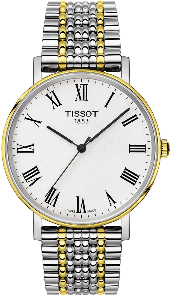  Shop Authentic Tissot Everytime Medium White Dial Two Tone Mesh Bracelet Watch For Men - T109.410.22.033.00 - Luxxuri