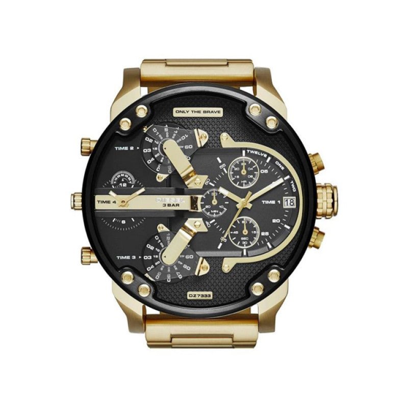  Shop Authentic Diesel Mr Daddy 2.0 Black Dial Gold Stainless Steel Watch For Men - DZ7333 - Luxxuri