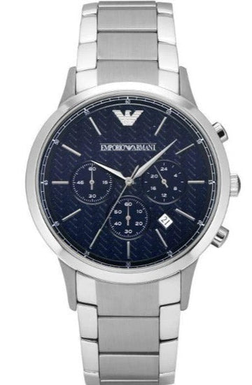  Shop Authentic Emporio Armani Renato Chronograph Blue Dial Silver Steel Strap Watch For Men - AR2486 - Luxxuri
