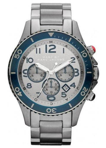  Shop Authentic Marc Jacobs Rock Chronograph Silver Dial Silver Steel Strap Watch for Men - MBM5029 - Luxxuri
