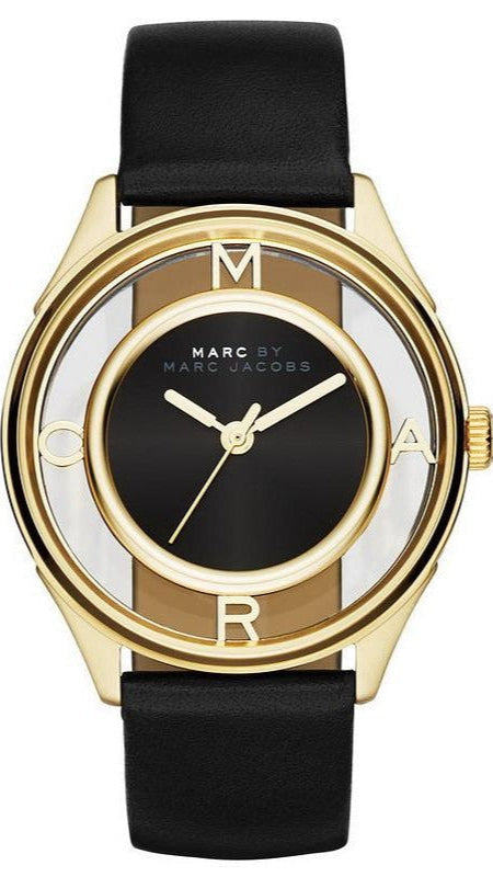 Shop Authentic Marc Jacobs Tether Black Dial Black Leather Strap Watch for Women - MBM1376 - Luxxuri