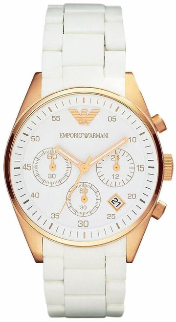  Shop Authentic Emporio Armani Sportivo Silver Dial White Silicone Strap Watch For Women - AR5920 - Luxxuri