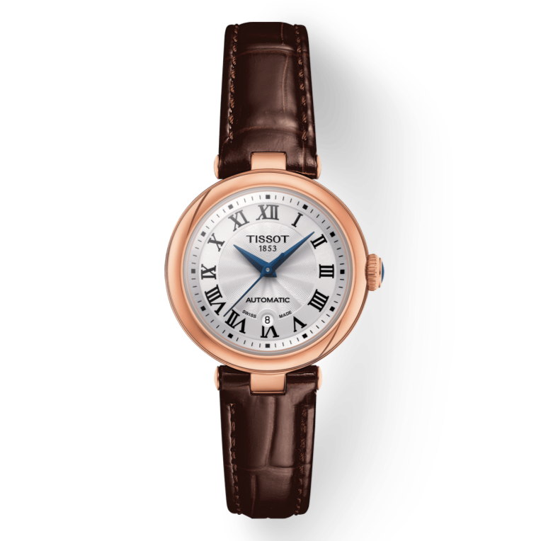  Shop Authentic Tissot Bellissima Automatic Silver Dial Brown Leather Strap Watch For Women - T126.207.36.013.00 - Luxxuri