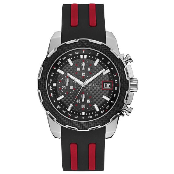  Shop Authentic Guess Octane Chronograph Black Dial Two Tone Silicone Strap Watch For Men - W1047G1 - Luxxuri