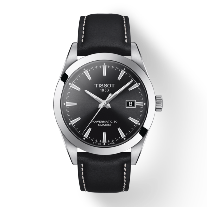  Shop Authentic Tissot Gentleman Powermatic 80 Silicium Black Dial Black Leather Strap Watch For Men - T127.407.16.051.00 - Luxxuri