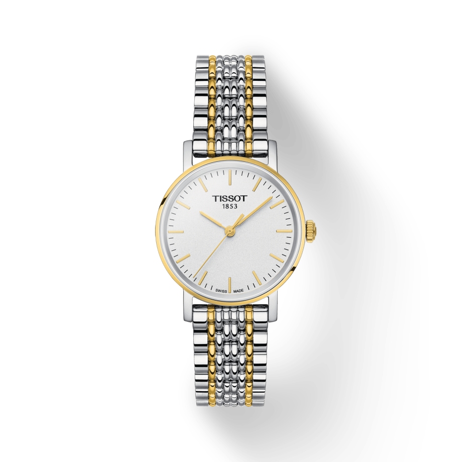  Shop Authentic Tissot T Classic Everytime Small White Dial Two Tone Mesh Bracelet Watch For Women - T109.210.22.031.00 - Luxxuri