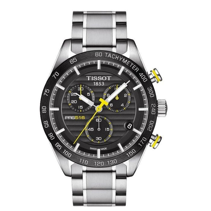  Shop Authentic Tissot PRS 516 Chronograph Black Dial Silver Steel Strap Watch For Men - T100.417.11.051.00 - Luxxuri