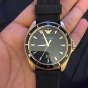  Shop Authentic Emporio Armani Sport Quartz Black Dial Black Rubber Strap Watch For Men - AR11101 - Luxxuri