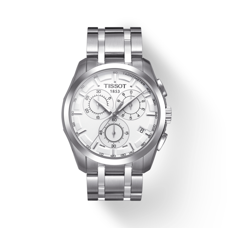  Shop Authentic Tissot Couturier Chronograph White Dial Silver Steel Strap Watch For Men - T035.617.11.031.00 - Luxxuri