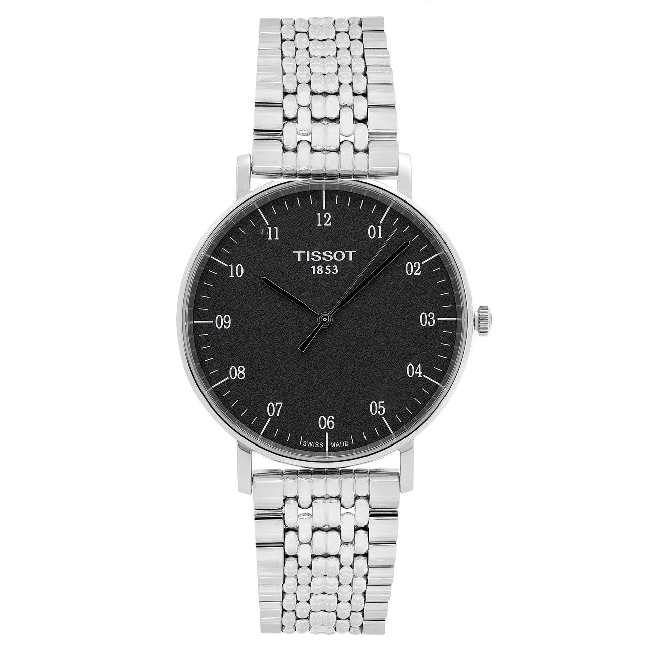  Shop Authentic Tissot Everytime Large Black Dial Silver Mesh Bracelet Watch For Men - T109.610.11.077.00 - Luxxuri