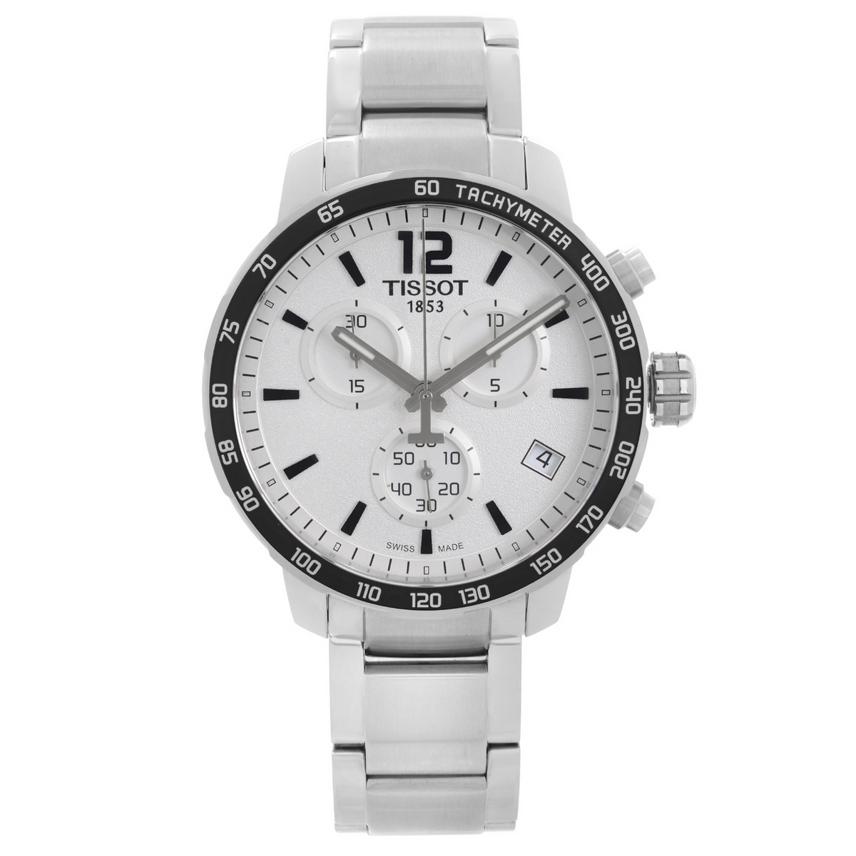  Shop Authentic Tissot Quickster Chronograph Silver Dial Watch For Men - T095.417.11.037.00 - Luxxuri