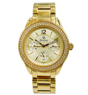  Shop Authentic Bulova Multi Function Gold Dial Gold Steel Strap Watch for Women - 97N102 - Luxxuri