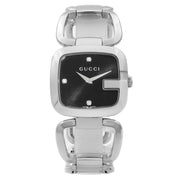  Shop Authentic Gucci G Gucci Diamonds Black Dial Silver Steel Strap Watch For Women - YA125406 - Luxxuri