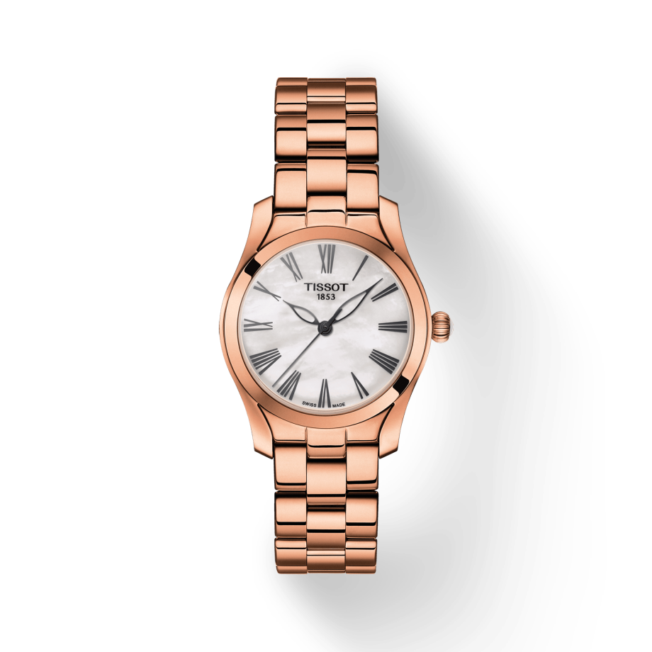  Shop Authentic Tissot T Wave Mother of Pearl Dial Rose Gold Steel Strap Watch For Women - T112.210.33.113.00 - Luxxuri