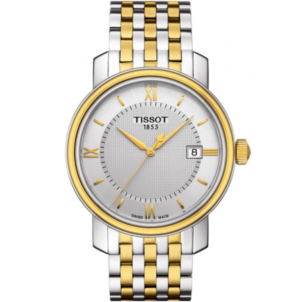  Shop Authentic Tissot T Classic Bridgeport Silver Dial Two Tone Mesh Bracelet Watch For Men - T097.410.22.038.00 - Luxxuri