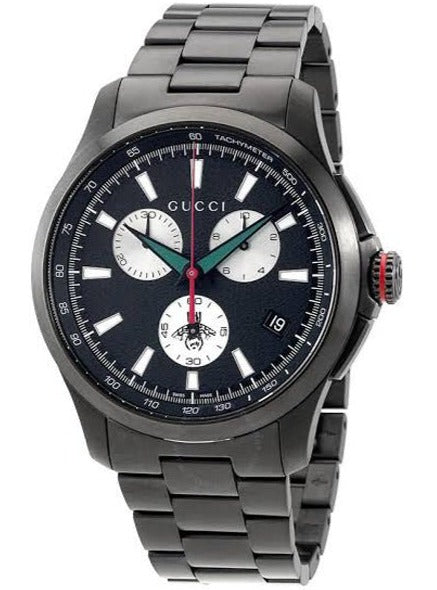  Shop Authentic Gucci G-Timeless Chronograph Black Dial Black Steel Strap Watch For Men - YA126268 - Luxxuri
