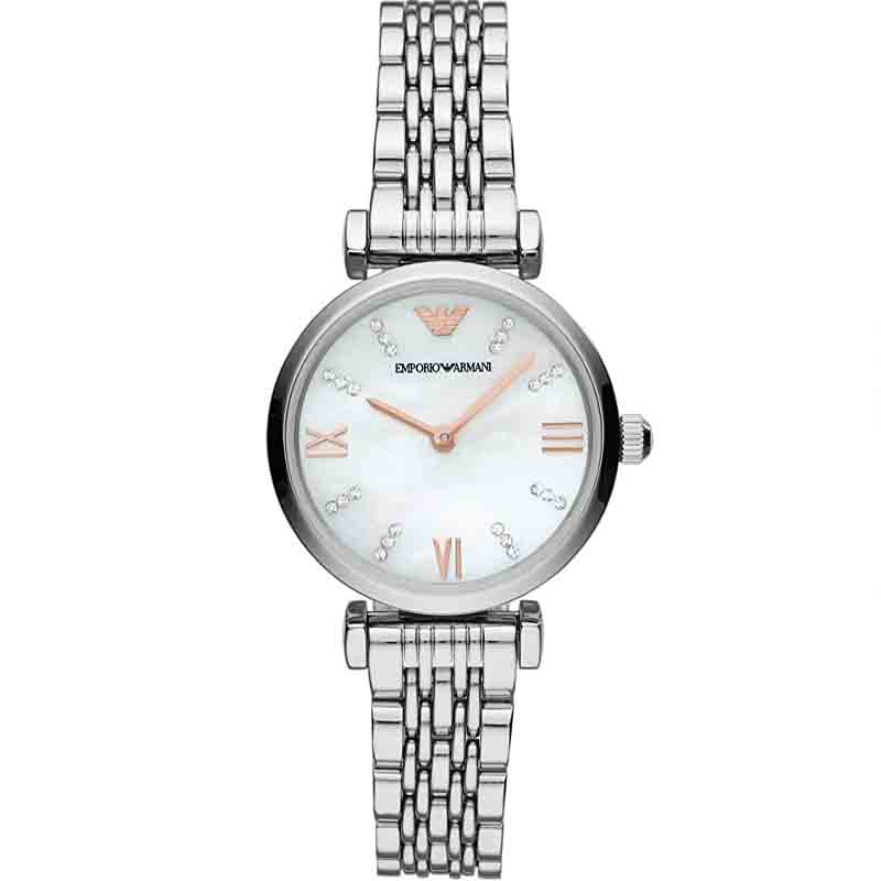  Shop Authentic Emporio Armani Donna Mother of Pearl Dial Silver Steel Strap Watch For Women - AR11204 - Luxxuri