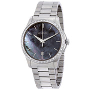  Shop Authentic Gucci G Timeless Diamonds Mother of Pearl Blue Dial Silver Steel Strap Unisex Watch - YA126458 - Luxxuri