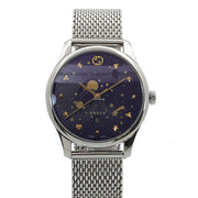  Shop Authentic Gucci G-Timeless Motifs Moon Phase Blue Dial Silver Mesh Bracelet Watch For Men - YA126328 - Luxxuri