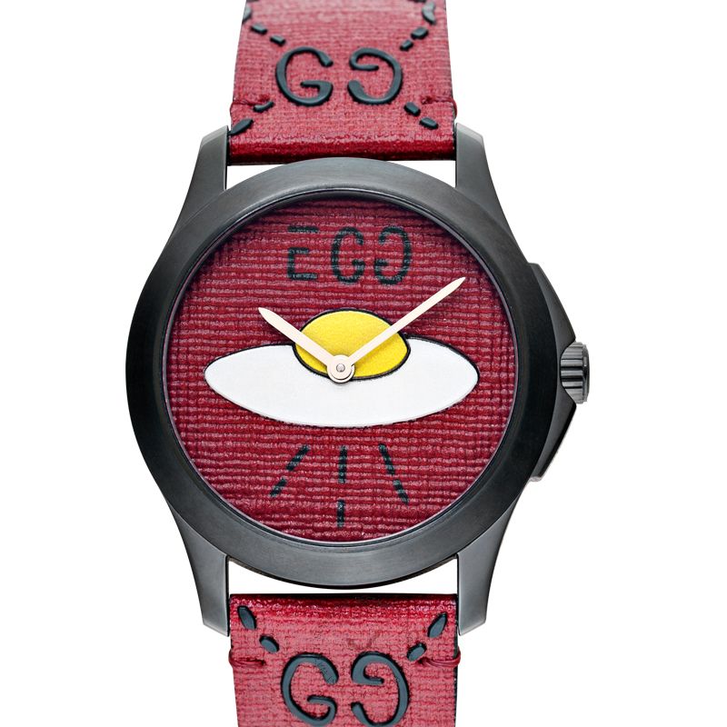  Shop Authentic Gucci G Timeless Ghost Red Dial Red Leather Strap Watch For Men - YA1264023 - Luxxuri