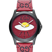  Shop Authentic Gucci G Timeless Ghost Red Dial Red Leather Strap Watch For Men - YA1264023 - Luxxuri