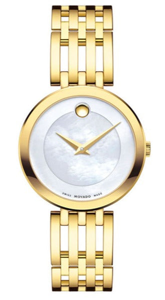  Shop Authentic Movado Esperanza 28mm Mother of Pearl Dial Gold Steel Strap Watch For Women - 0607054 - Luxxuri